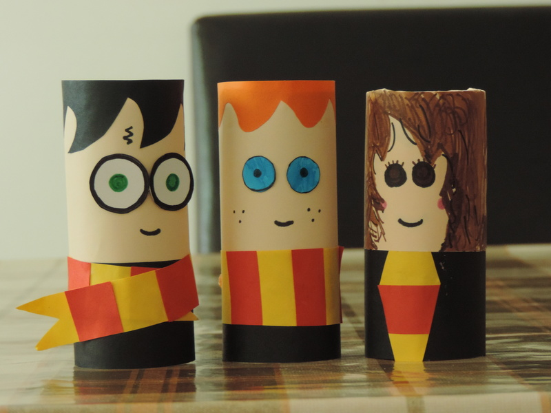 Decorated toilet roll tubes transformed into fun characters